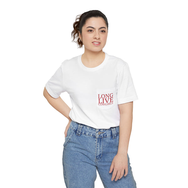 Pioneertown General Store "Long live cowgirls" Unisex Pocket T-shirt