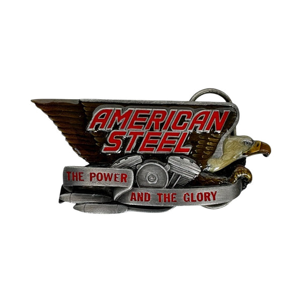 Vintage American Steel Motorcycle Belt Buckle